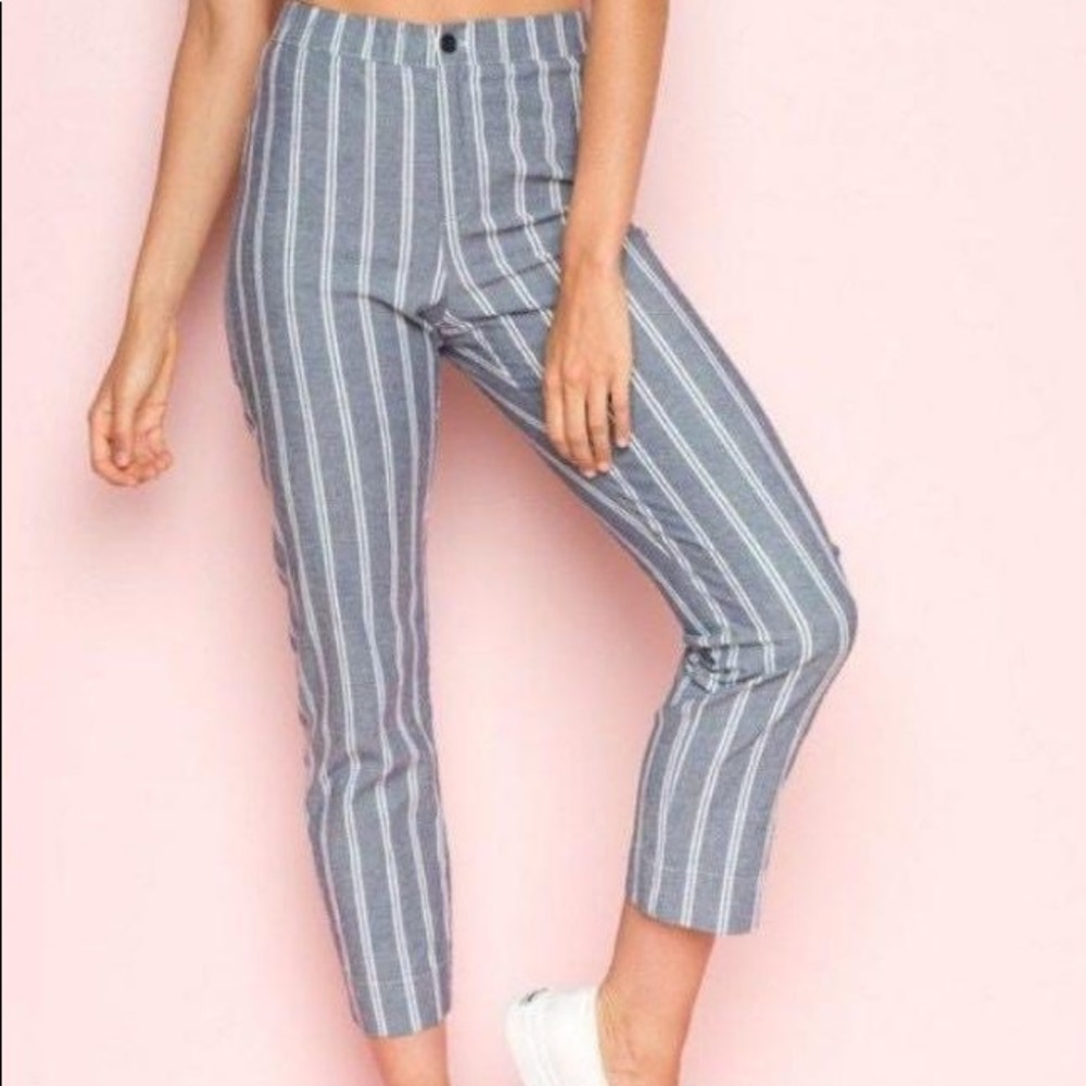 Brandy Melville striped blue and white OS cotton pants
